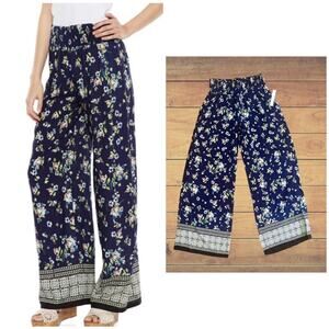 NEW Joe B Border Print Wide-Leg Soft Pants